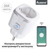 Умная смарт Wi-Fi розетка Aubess 20A (220 В, 4400 Вт, Android / iOS, контроль электроэнергии, расписание, умный дом) - Белый 78486227 фото