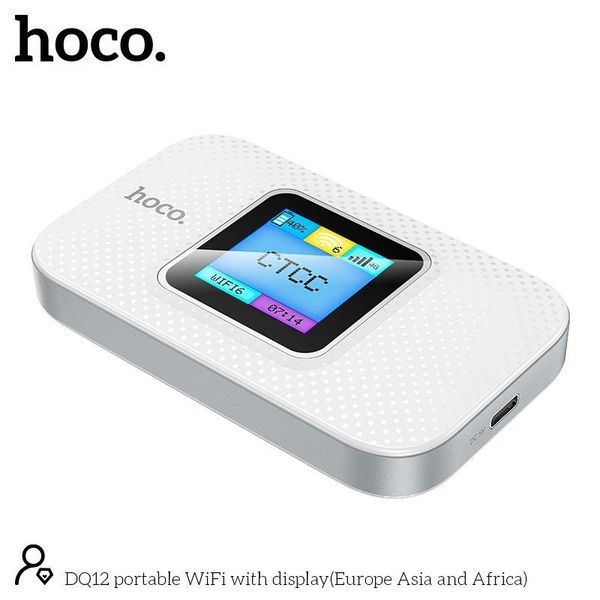 Портативный Wi-Fi роутер Hoco DQ12 (4G до 150 Мбит/с, Wi-Fi, поддержка SIM-карт, автономность до 10 часов) - Белый 122044085 фото