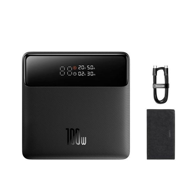 Повербанк Baseus Blade 20000mAh (100W, для ноутбука, Type-C, Type-A, Quick Charge 3.0, LED-дисплей, швидка зарядка) - Чорний 94477550 фото