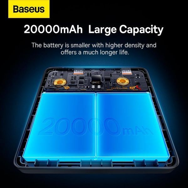 Повербанк Baseus Blade 20000mAh (100W, для ноутбука, Type-C, Type-A, Quick Charge 3.0, LED-дисплей, швидка зарядка) - Чорний 94477550 фото