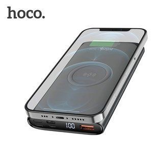 УМБ Hoco Q6 Aegis с функцией беспроводной зарядки (22.5W, 10000 mAh, USB Type-С) powerbank - Темно серый 43337410 фото