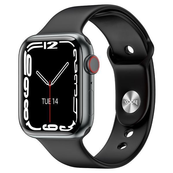 Смарт-часы Hoco Smart Watch Y1 Pro (Bluetooth, 1.75 дюймов, IP68, поддержка звонков, сенсорный экран) - Черный 57273947 фото