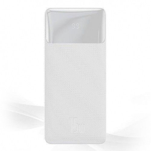Повербанк Baseus портативная батарея (20000mAh 15W с Led дисплеем 2xmicro USB 2xType-C) - Белый 752928 фото