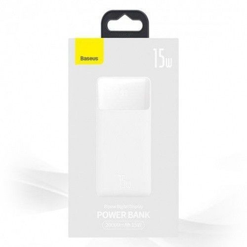 Повербанк Baseus портативная батарея (20000mAh 15W с Led дисплеем 2xmicro USB 2xType-C) - Белый 752928 фото