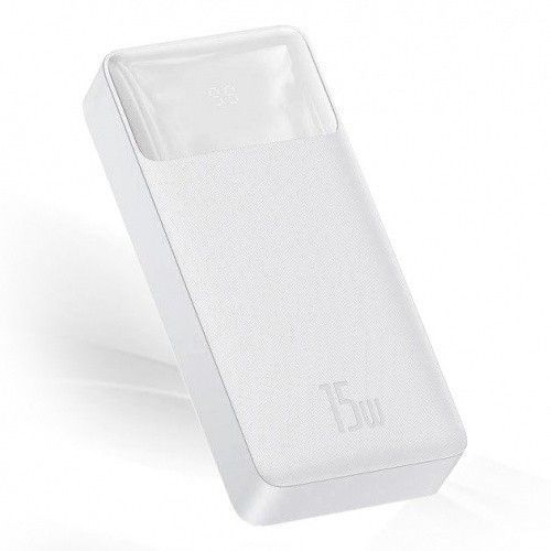 Повербанк Baseus портативная батарея (20000mAh 15W с Led дисплеем 2xmicro USB 2xType-C) - Белый 752928 фото