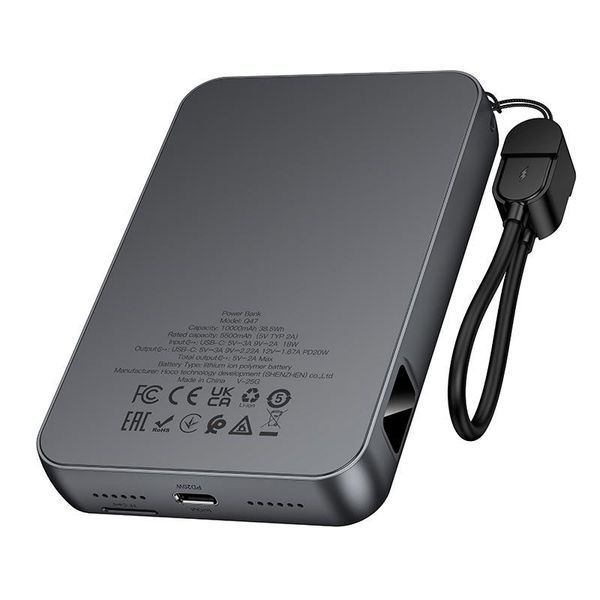 УМБ портативный аккумулятор с игровой консолью Hoco Q47 (повербанк 10000mAh, LED-дисплей, 1500 игр, TF-карта 512Mb, быстрая зарядка) - Серый 124567367 фото