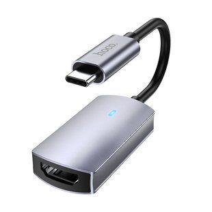 Переходник Hoco UA20 USB Type-C to HDMI ( переходник для телевизора, 4к качесство , 30Hz, для телефона, для ноутбука, адаптер) - Серый 73274265 фото