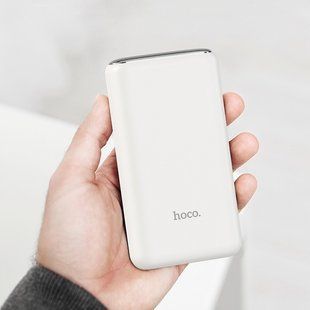 Повербанк Hoco Q1A портативная батарея с Led зарядкой (20000mAh 1USB/1Type-C, 3.7 V, 77Wh 3А) - Белый 749211 фото