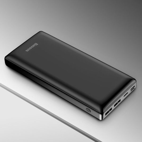 Повербанк Baseus портативная батарея (30000mAh 2USB/1Type-C, Lightning, MicroUsb, 15W, 3A) - Черный 752073 фото