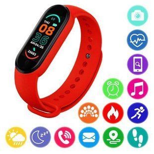 Фитнес браслет спортивный FitPro Smart Band M6 (смарт часы, пульсоксиметр, пульс) - Красный 51501788 фото