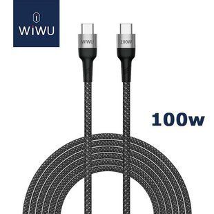 Кабель WIWU Cyclone Cable Type-C to Type-C (PD 100 Вт, 1.5 м, быстрая зарядка, тайпси) - Черный 70409721 фото