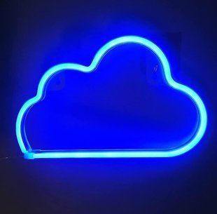 Настінний декоративний неоновий світильник - нічник Хмаринка Neon Decoration Lamp Астронавт (30х19 см, USB, 3хАА) - Синій 79681981 фото