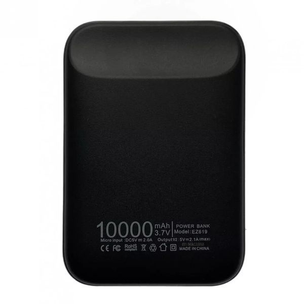 Повербанк EISEN EZ619 портативна батарея (10000 mAh, 2USB + micro USB, 2A, LED індикатор) - Чорний 57190691 фото