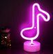 Неоновий нічник - світильник Нота Neon Decoration Lamp (27x13x10 см, USB, 3хАА, 5 В, лампа) - Рожевий 79683945 фото 2