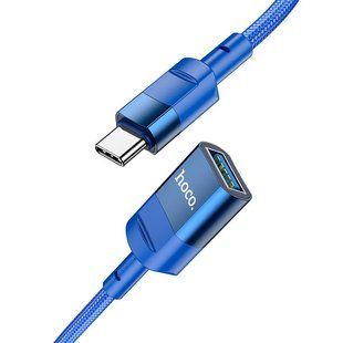 Кабель переходник-удлинитель Hoco U107 ( 1.2 метра, Type-C, OTG, male to USB female USB 3.0) - Синий 64093948 фото