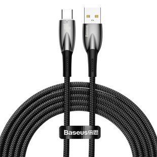Кабель USB на Type-C Baseus Glimmer 100W (2 метр, с подсветкой, передача данных, быстрая зарядка) - Черный 79770363 фото