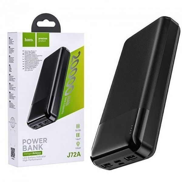Повербанк Hoco J72 портативна батарея (20000mAh 2USB/MicroUSB/Type-C, 2A) - Чорний 749185 фото