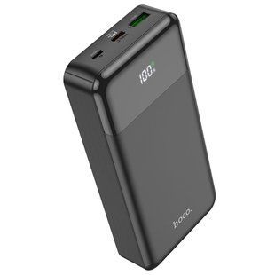 Повербанк Hoco J102A + кабель micro USB (20000 mAh, 20 Вт, PD, QC 3.0, USB Type-C, USB Type-A, micro USB, с быстрой зарядкой) - черный 71435954 фото