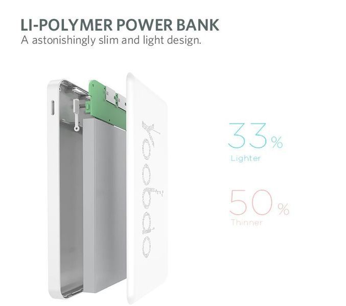 Повербанк Yoobao KJ03 портативная батарея (10000mAh, 2USB/1Type-C, с разъемом lightning, microUSB,2.1А) - Голубой 58506739 фото