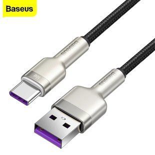 Кабель Baseus Cafule Series Metal USB to Type-C (66 Вт, 6А, 1 метр, тканинне обплетення) - Чорний 98426271 фото