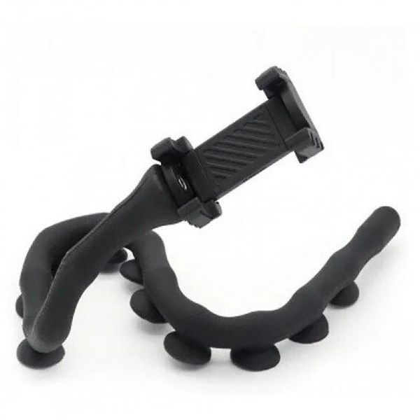 Держатель для телефона в виде гусеницы Cute Worm Lazy Phone Holder JW-L8 с присосками - Черный 738150 фото