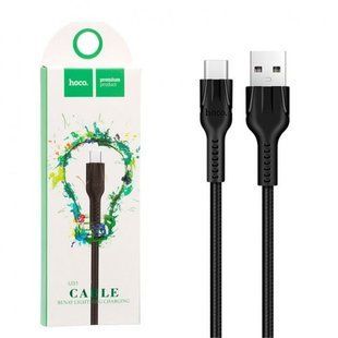 Кабель для зарядки Hoco U31 Benay Type-C (1.2м, USB, оплетка TPE, тайп си) - Черный 53164900 фото