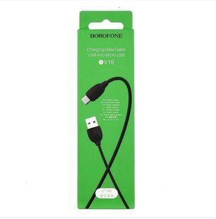 Кабель Borofone BX19 Benefit (USB-A to Micro USB, 1 метр, 2.4 A, для телефона та іншої техніки) - Чорний 63328020 фото