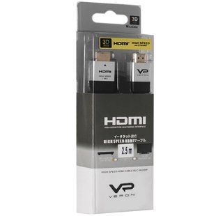 Кабель HDMI Veron 3D High-Speed with Ethernet V2.0 2.5 м, черный 36265614 фото