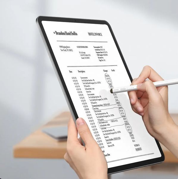 Стилус для iPad - Baseus Smooth Writing Capacitive (Type-C, Active version, LED-индикатор, для айпада, ластик) - Белый 51593939 фото