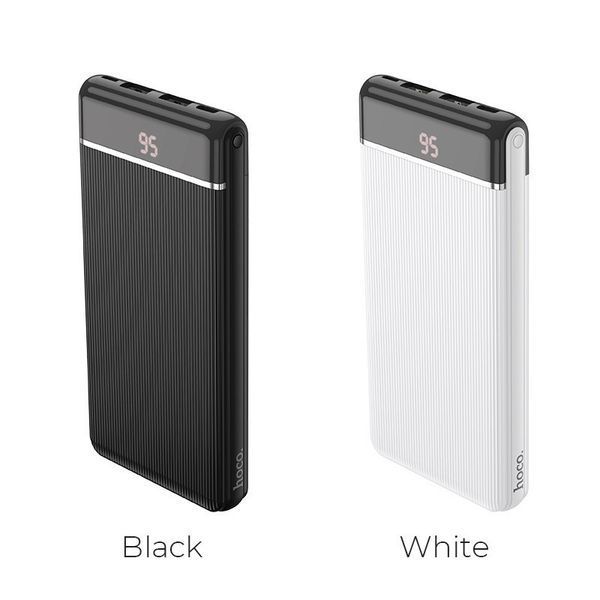 Повербанк Hoco J59 Famous портативна батарея (10000 mAh, 2USB + Type-C + Micro-USB, 2A, LED дисплей) - Чорний 57190368 фото