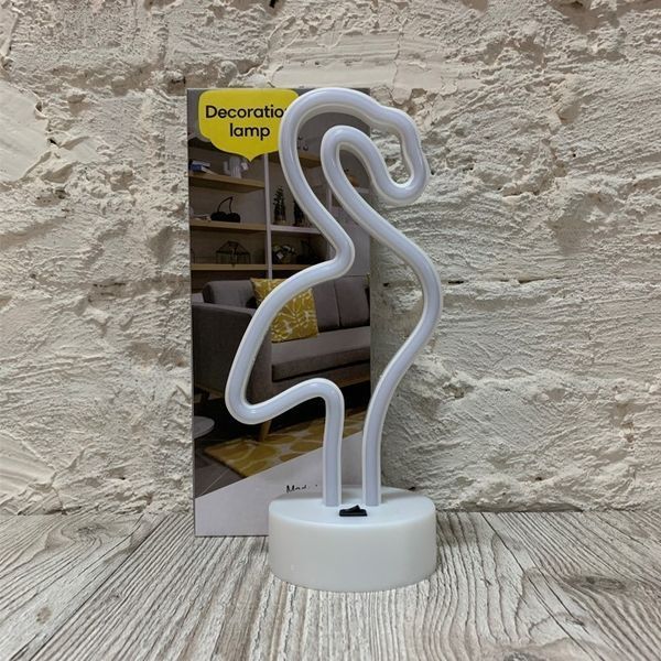 Неоновий світильник нічник Фламінго настільна декоративна лампа Neon Decoration Lamp - Рожевий 47021380 фото