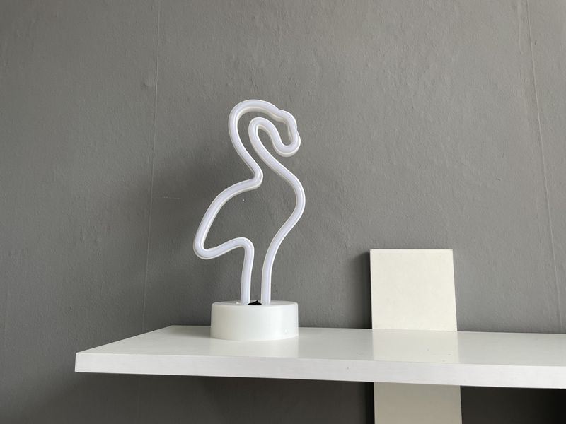Неоновий світильник нічник Фламінго настільна декоративна лампа Neon Decoration Lamp - Рожевий 47021380 фото