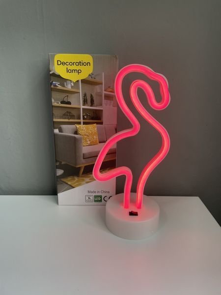 Неоновий світильник нічник Фламінго настільна декоративна лампа Neon Decoration Lamp червоне світло 31708274 фото