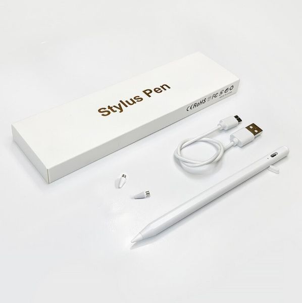 Універсальний стілус Active Stylus Pencil C06 для планшетів і телефонів (Android, iOS, Type-C, 3 наконечники, працює на всіх сенсорних пристроях) - Білий 64767493 фото