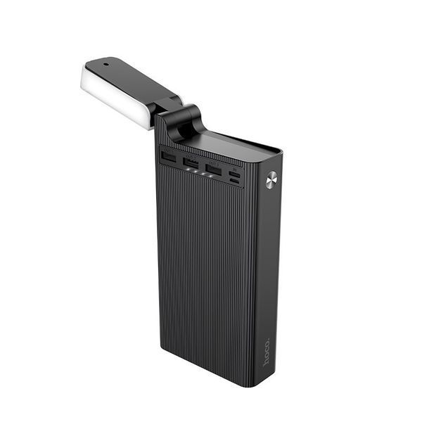 Повербанк Hoco J62 Jove портативна батарея (30000mAh, 15w, 3USB + 1Type-C + MicroUsb, 2A, з ліхтариком) - Чорний 57193087 фото
