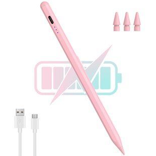 Універсальний стілус Active Stylus Pencil C06 для планшетів і телефонів (Android, iOS, Type-C, 3 наконечники, працює на всіх сенсорних пристроях) - Рожевий 78275820 фото