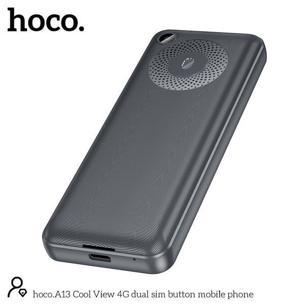 Мобільний телефон Hoco A13 (кнопковий, до 450 годин, 4G GSM, LTE, VoLTE, дисплей 2.4", 2 SIM-карти, 2500 мАг, камера) - Сірий 110339364 фото