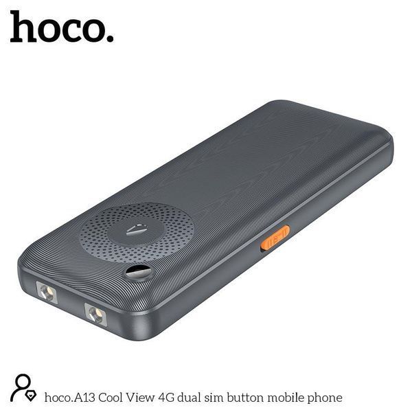 Мобільний телефон Hoco A13 (кнопковий, до 450 годин, 4G GSM, LTE, VoLTE, дисплей 2.4", 2 SIM-карти, 2500 мАг, камера) - Сірий 110339364 фото