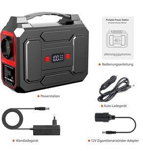 Портативная зарядная станция POWKEY R100 Li-ion с розеткой и фонариком (AC 220v, 45000 mAh, 3x USB, Type-C, 100W, DC 12v, повербанк) - Черный 57623622 фото