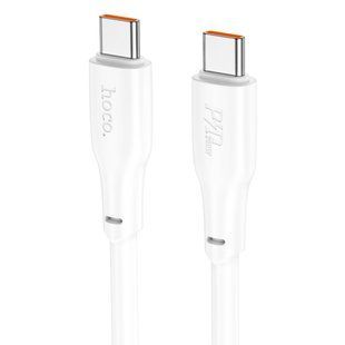 Кабель USB Hoco X93 Force 240W Type-C to Type-C (длина 2 метра, 5А, поддержка быстрой зарядки, для ноутбука, телефона, планшета) - белый 70804908 фото