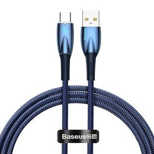 Кабель USB на Type-C Baseus Glimmer Series 100W (2 метр, зарядка, передача данных, быстрая зарядка) - Синий 59682707 фото