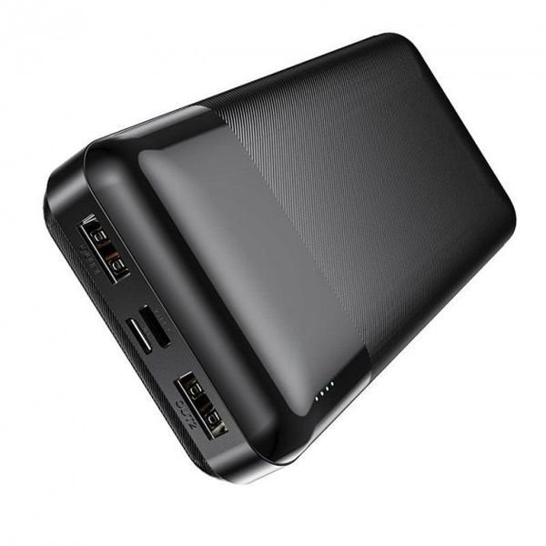 Повербанк Hoco J72 портативная батарея (10000mAh 2USB/MicroUSB/Type-C, 2A, LED индикатор) - Черный 57192174 фото