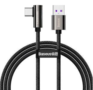 Кабель USB на Type-C Baseus Legend Elbow (PD 66W, 1 метр, с подсветкой, угловой, быстрая зарядка) - Черный 79770506 фото