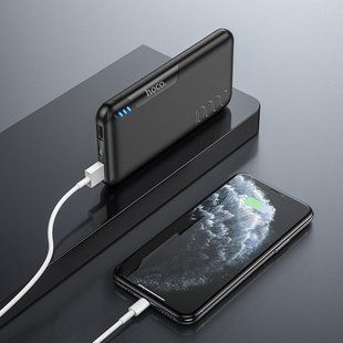 Повербанк Hoco J82 портативная батарея (10W, 10000 mAh, 2USB + Type-C, 2A, LED индикатор) - Черный 57190235 фото