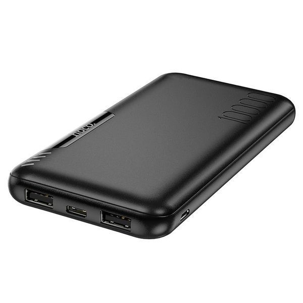 Повербанк Hoco J82 портативна батарея (10W, 10000 mAh, 2USB + Type-C, 2A, LED індикатор) - Чорний 57190235 фото
