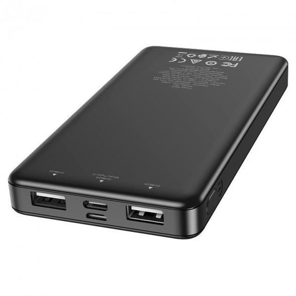 Повербанк Hoco J84 портативна батарея з дисплеєм (10000mAh 37Wh 2USB/Type-C/MicroUSB, 2A) - Чорний 752539 фото