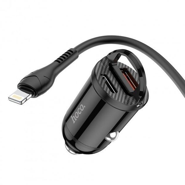 Автомобильное зарядное устройство Hoco NZ2 Link PD30W+QC3.0 (USB Type-C, USB Type-A) - Черный 750529 фото